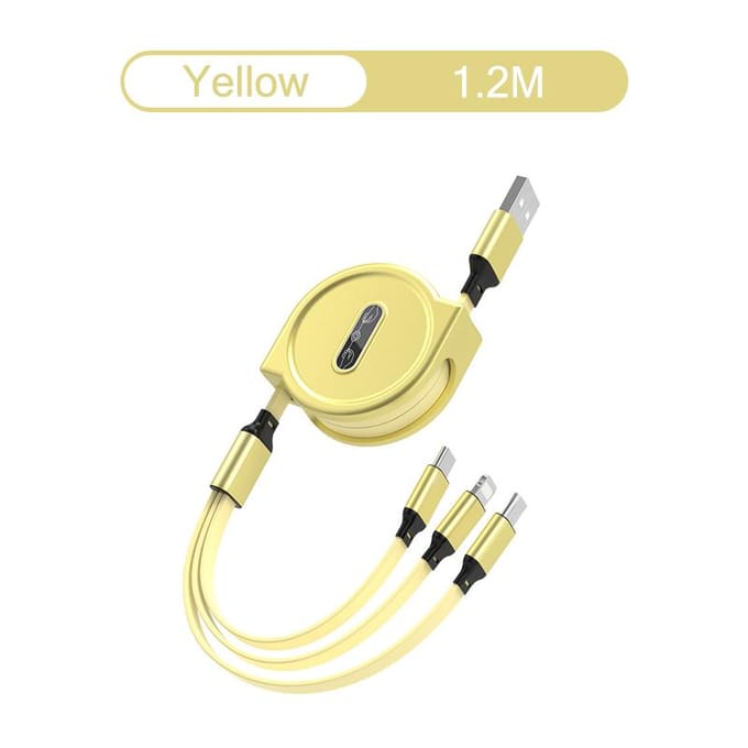 Câble de Charge USB rétractable 3 en 1, 2,4 a, Charge rapide, pour XiaoMi HuaWei Samsung, câble de Charge Portable, Micro type-c vert