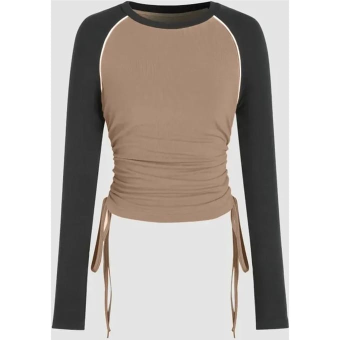 Kleurblok Crew Neck Top