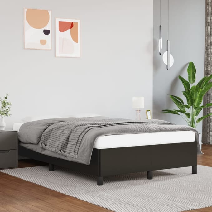 vidaXL - Bedframe - zonder - matras - 120x200 - cm - kunstleer - zwart