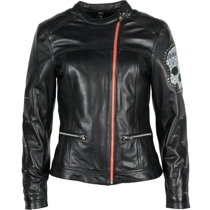 Zacht leren motorjack voor dames Helstons cher