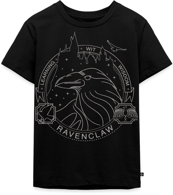 Harry Potter Ravenklauw Lineart Premium T Shirt Kinderen