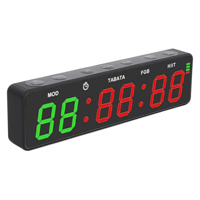Draagbare Gym Timer Klok Magnetisch Oplaadbaar Workout Interval Fitness Digitale Timer met black