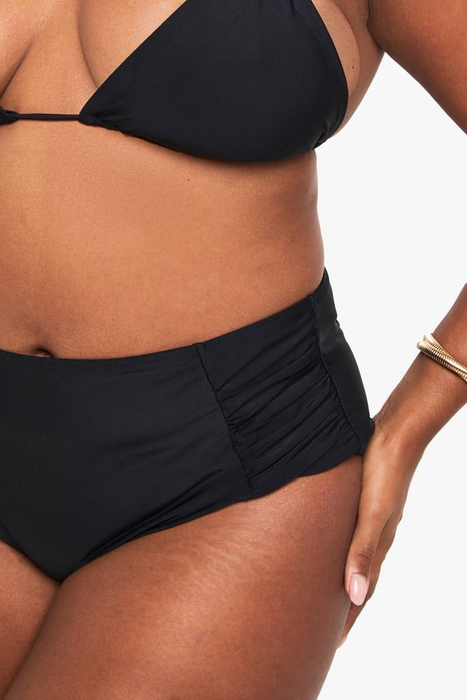 boohoo Dames Plus Buikcontrole Bikini-Broekjes | Black | Maat: 28