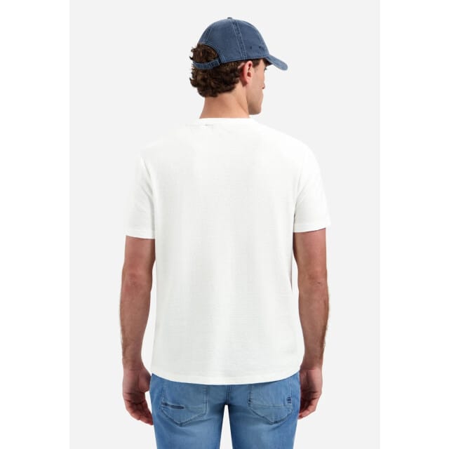 No Excess T-shirt crewneck solid jacquard white