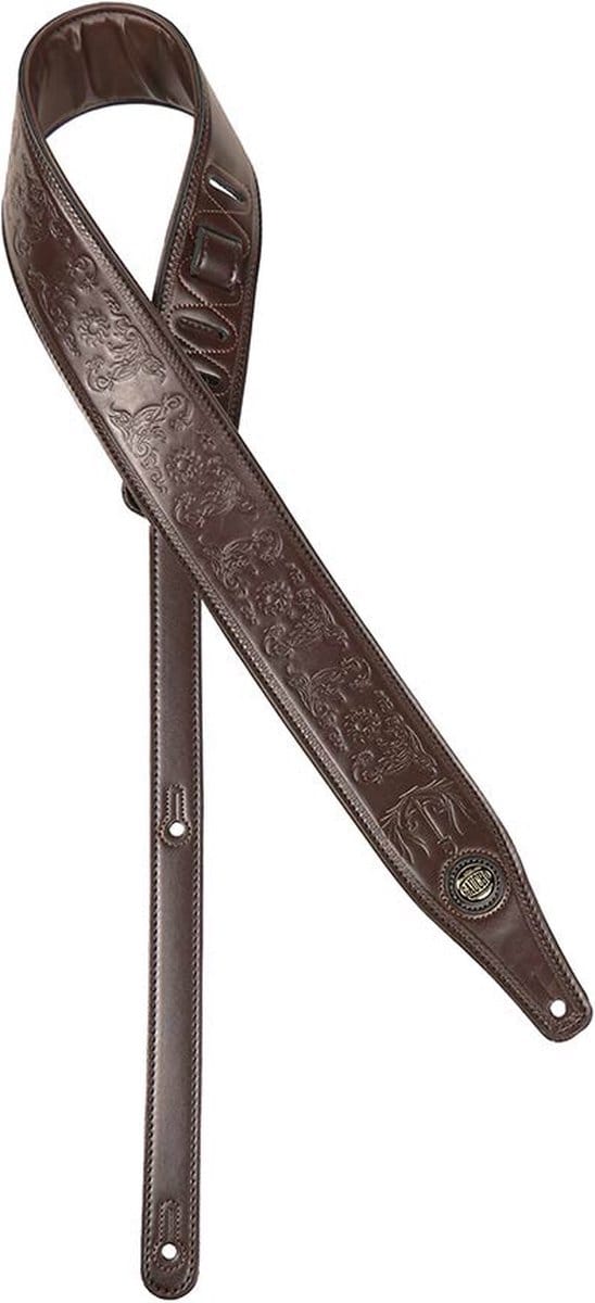 Gaucho GST-641-DBR gitaarriem, kunstleer, donkerbruin