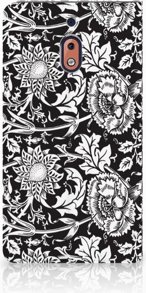 Nokia 2.1 2018 Smart Cover Black Flowers