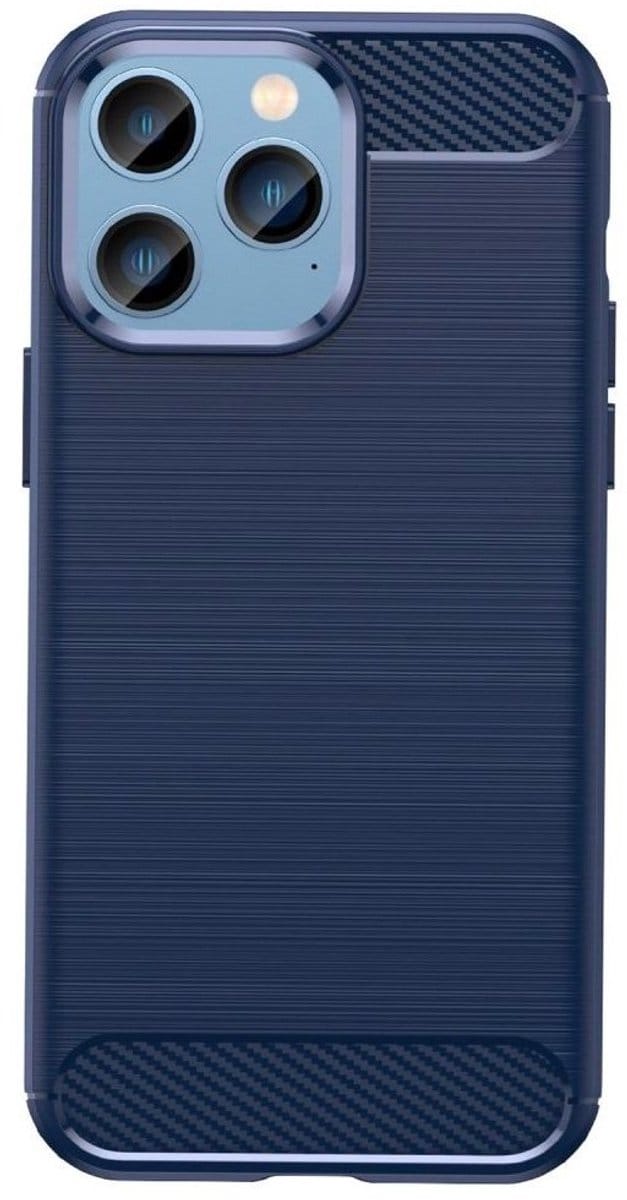 Mobiq Carbon Look Hoesje geschikt voor iPhone 16 Pro Max - Flexibele TPU Case