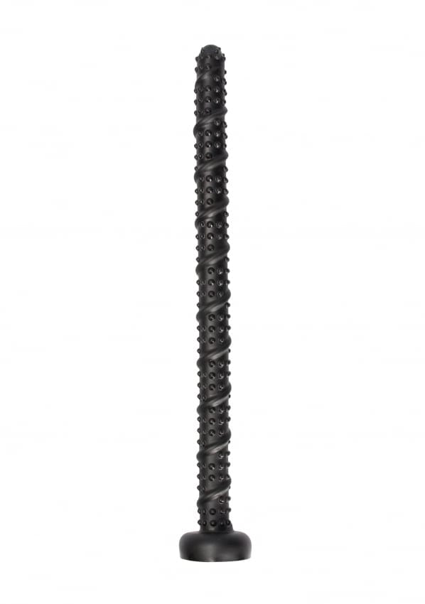Ass Textured Snake Dildo - 55 cm - Zwart
