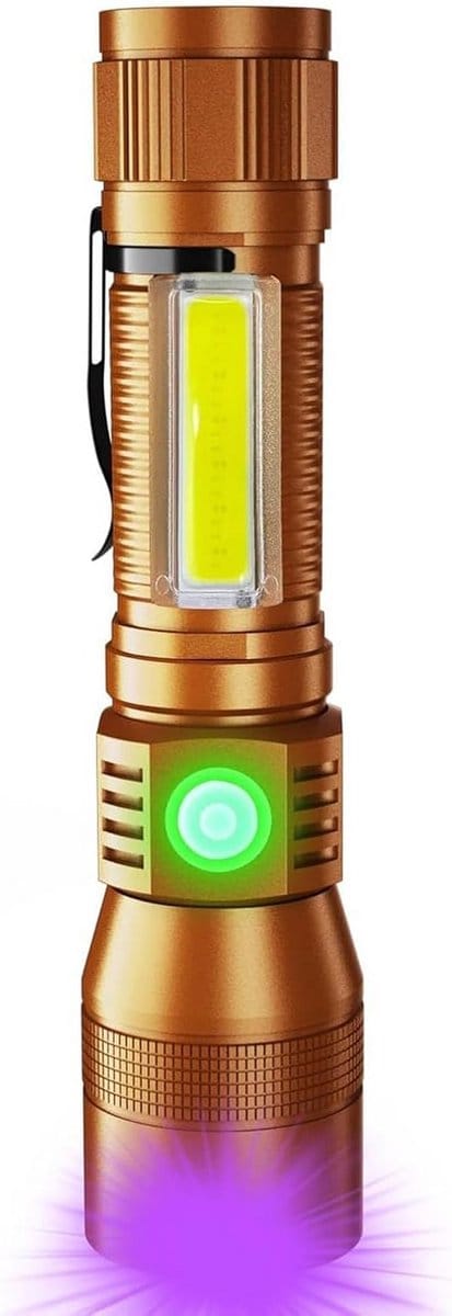 UV Zaklamp - Blacklight Lamp - Vlekken Detecteren - 7 Lampen - 15 cm - Bruin