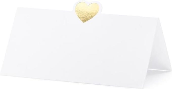 Partydeco - Naamkaartje hartje Goud (10 stuks)