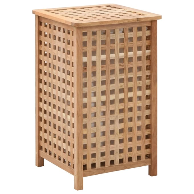 vidaXL - Wasmand - 39x39x65 - cm - massief - walnotenhout