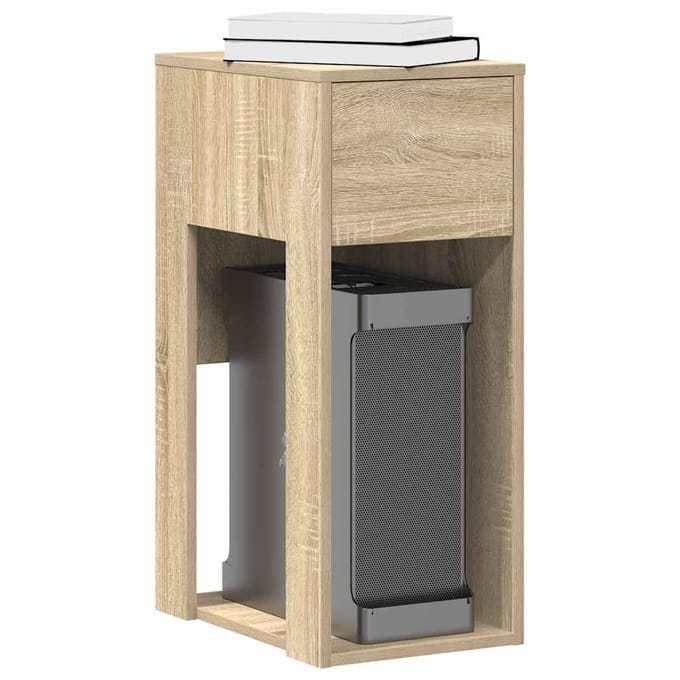 vidaXL - Computertorenstandaard - met - lade - 30x44x74 - cm - sonoma - eikenkleurig