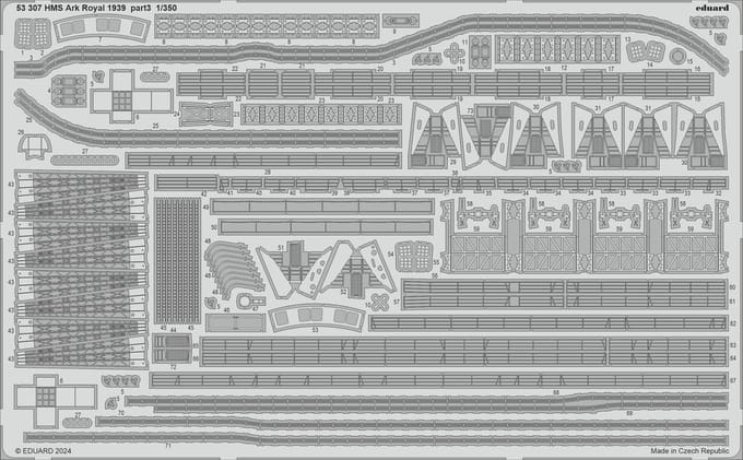 Eduard Modelbouwdecoratie - 53307 Photo-Etch Accessoires voor HMS Ark Royal 1939 part 3 - Photo-etch