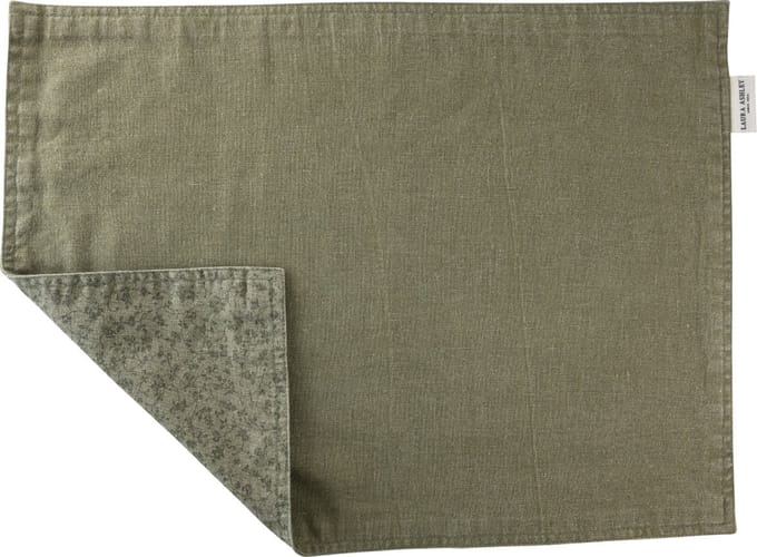 Laura Ashley Kitchen Linen Collectables Placemats Sage green dubbelzijdig - Wild Clematis - 48x35cm