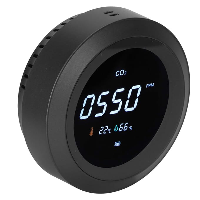 Multifunctionele Luchtkwaliteitsdetector Draagbare CO2 Temperatuur Vochtigheid Monitor Zwart black