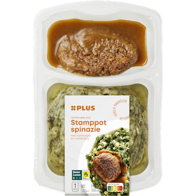 Spinazie stamppot hamburger
