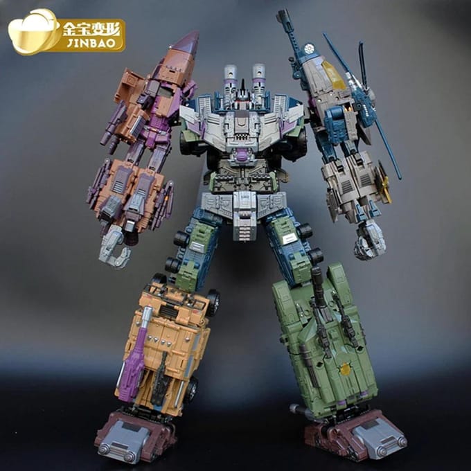 Jinbao Oversized Bruticus Warbotron Onslaught Brawl Swindle Blast Off MMC PREDAKING Figuur Transformeerbare Robot Duurzaam Speelgoed