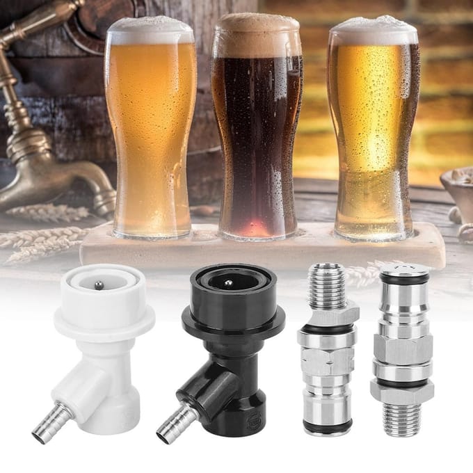 1/4in Homebrew Keg Ball Lock Post Connector Keg Ball Lock Connector Set Brouwaccessoire white