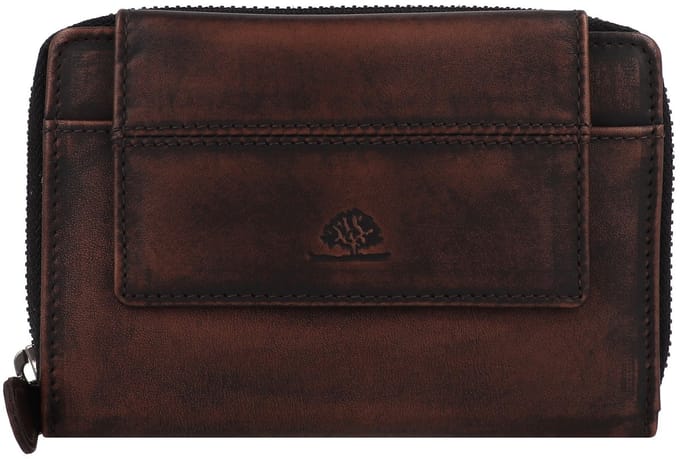 GREENBURRY portemonnee Destressed RV-Wallet RFID Teak Brown donkerbruin