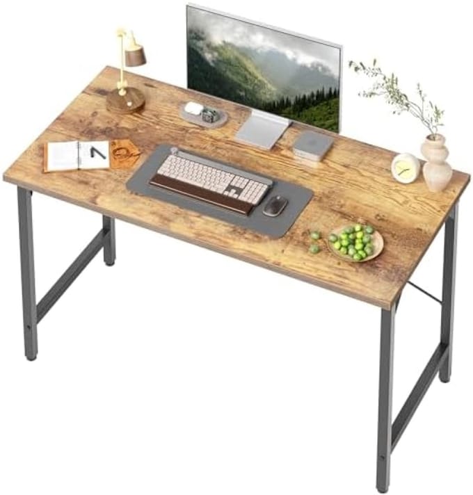 PromoHome Industriële Computerbureau - Robuust Werkblad met Metaal Frame - 100x48 cm