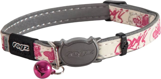 Rogz Halsband Kat - GlowCat Pink Butterflies