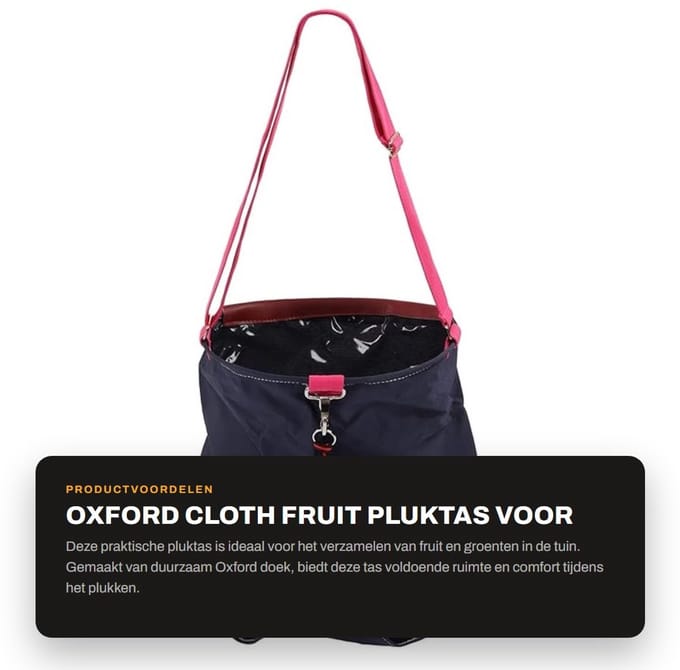 Dailygoods - Oxford Cloth Fruit Pluktas voor Tuin en Oogst