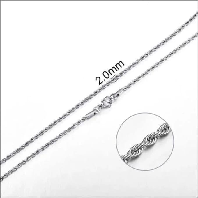 Rvs sieraden - Schakelketting - Smalle koord ketting 60cm - 2mm
