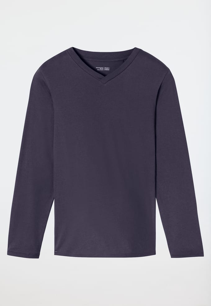 Shirt lange mouwen v-hals grafiet - Mix+ Relax 48