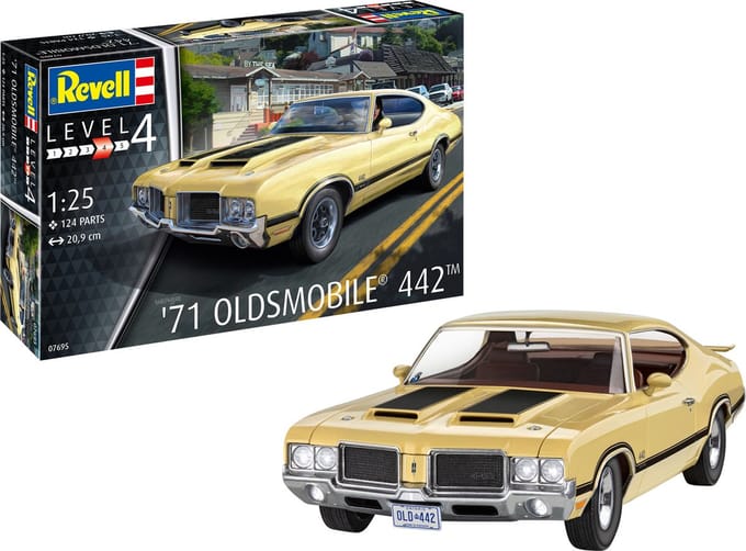 Revell Modelbouwpakket Auto - 67695 1971 Oldsmobile 442 Coupe - Model Set Plastic - 1:25 - Modelbouw