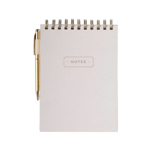 Eccolo notitieblok - spiraal - met pen - Ivory - lijn - ca.15x22cm - EC-Q611C