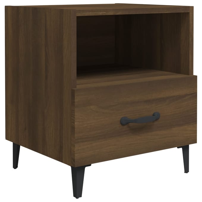 vidaXL - Nachtkastjes - 2 - st - bewerkt - hout - bruin - eikenkleur