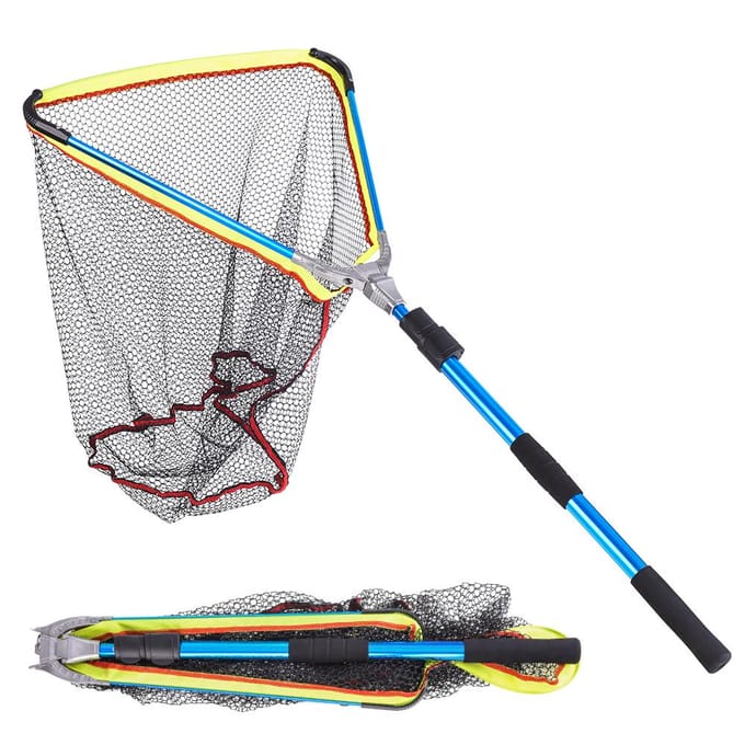 200cm / 79 Inch Telescopisch Aluminium Visnet Visnet met Uitschuifbare Telescopische Stok gray