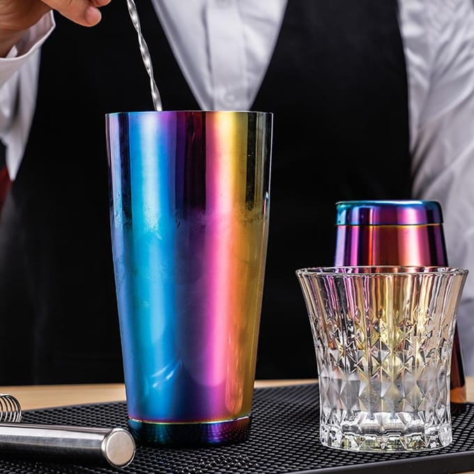 Stijlvolle Kleurrijke Roestvrijstalen Boston Cocktailshaker Mixen Schudden Tool Accessoires voor Bar yellow