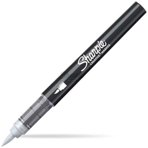 Sharpie Creative Marker Acrylverfmarkers | Brushtip | Verfmarkers op waterbasis | Inkt loopt niet door en geschikt voor de meeste oppervlakken | Koelgrijs | 6 stuks