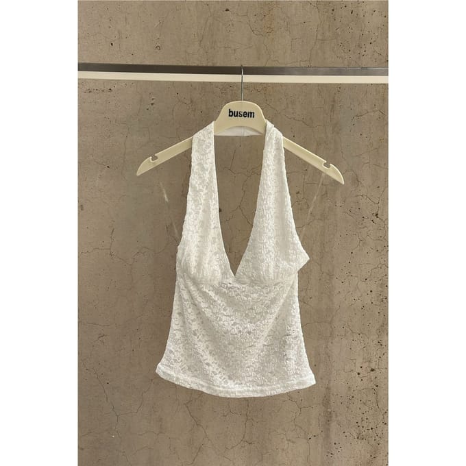 Dames Pailletten Halter Crop Blouse