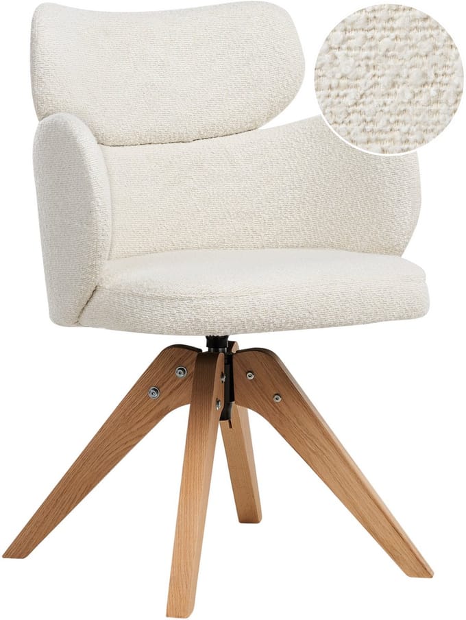MARCY - Eetkamerstoel - Lichtbeige - Bouclé