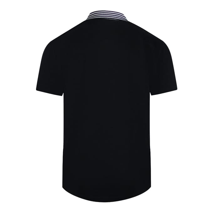 Cavalli Class Gestreepte Kraag Zwart Poloshirt