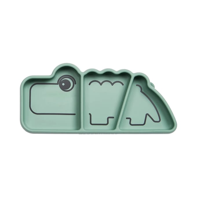 Done by Deer silicone Stick&Stay snack bord Croco groen