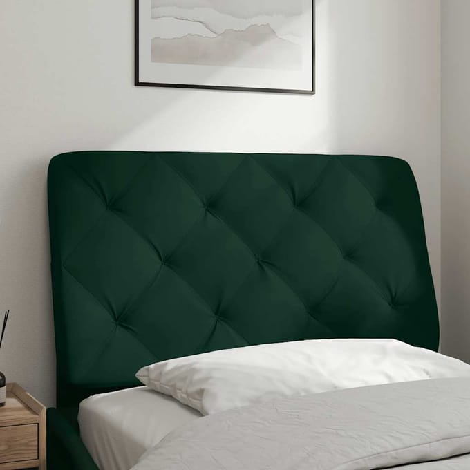 vidaXL - Hoofdbordkussen - 90 - cm - fluweel - donkergroen