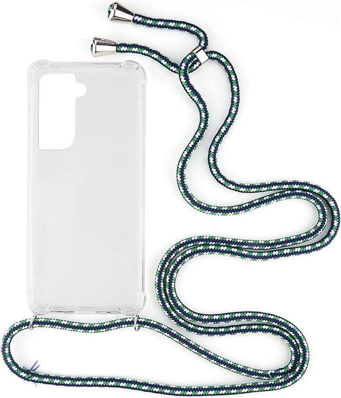Shop4 - Samsung Galaxy S21 Plus Hoesje - Zachte Back Case met Koord Multi Groen