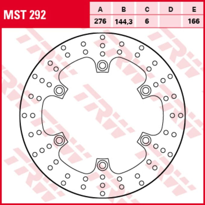 Remschijf TRW MST292, 1 Stuk