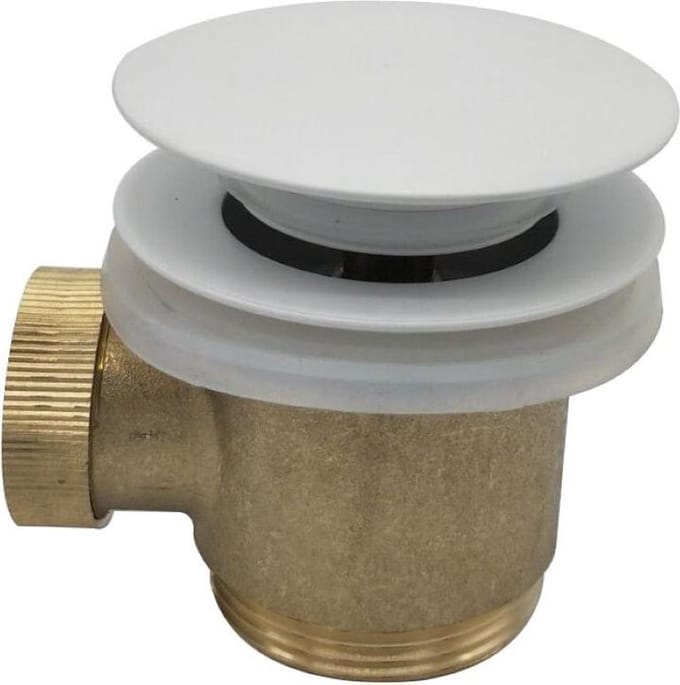 Wiesbaden Caral clickwaste afvoerplug vrijstaand bad 1 1/2" glans wit
