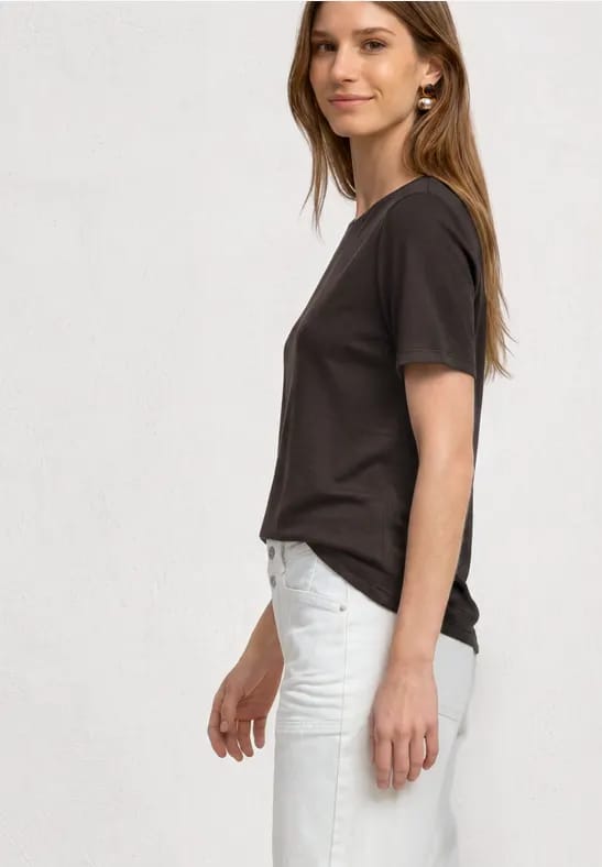 Basic Shirt met ronde hals in Unifarbe