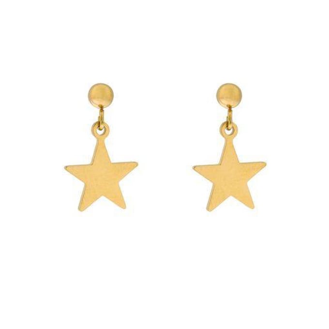 Essentialistics - Oorbellen stud/knopje met ster - Goud - Stainless steel (verkleurt niet)