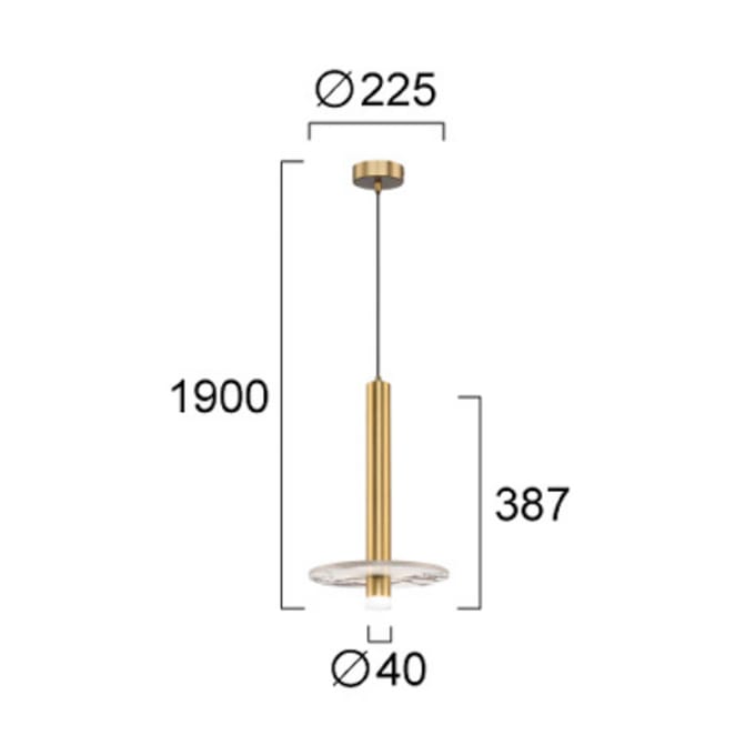 Viokef LED hanglamp Leandros goudkleurig Ø 40 cm kunststeen/metaal