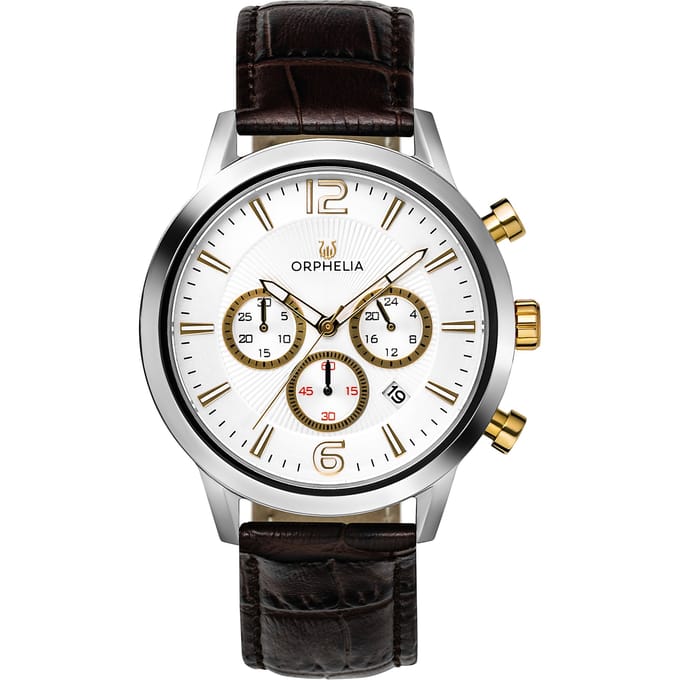 Orphelia Tempo OR81801 Horloge - Leer - Bruin - Ø 43 mm