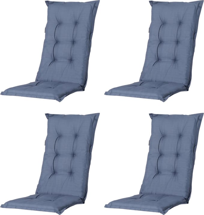 Madison - Tuinkussen - Universeel - Lage Rug - 4 st. - Basic Cobalt - 105x50cm - Blauw - Tuinstoelkussens - Standaardstoel