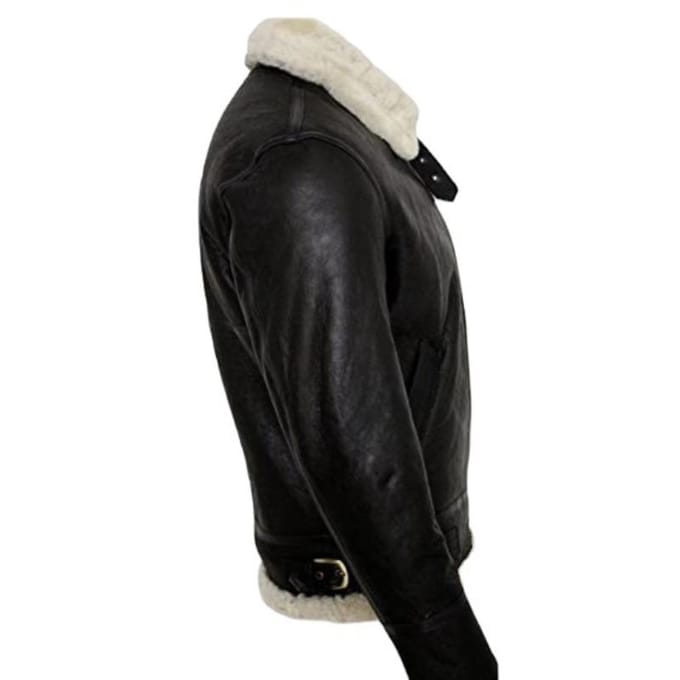 Veste à manches longues en fausse fourrure épaisse pour homme, une pièce, en cuir synthétique 3XL black