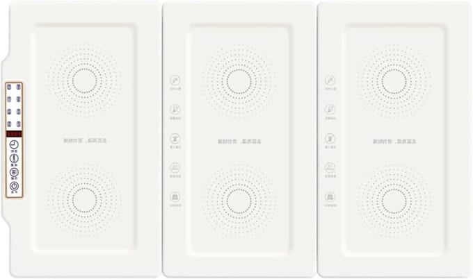Elektrische Warmhoudbak - Voedselverwarmer Opvouwbaar - Feestjes Buffet - Instelbare Temperatuur - 3 Eenheden - Wit