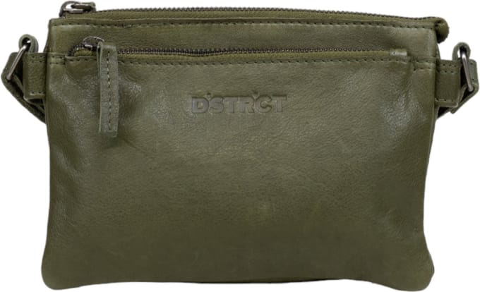 DSTRCT Kleine Crossbodytas / Schoudertas Dames - Leer - Preston Park - Groen